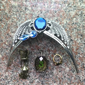 Grande Marvolo Gaunt Anel do Medalhão de Salazar Slytherin Hufflepuff Cálice Diadema De Ravenclaw Horcrux de Voldemort 4pcs Conjunto do Traje de Adereços