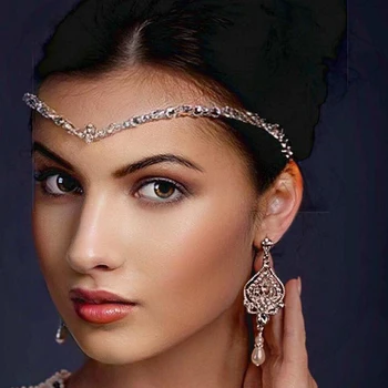Stonefans de Moda de Luxo Cristal de Noiva Testa Cadeia de Jóias de Cabelo para as Mulheres Casamento Indiano Cocar Menina Estrelas, Decoração Presente
