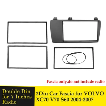 Duplo Din Carro Rádio Estéreo Fáscia Painel de Placa de Moldura CD DVD de Painel de Áudio para o Painel Moldura para a Volvo V70 XC70 S60 2004-2007
