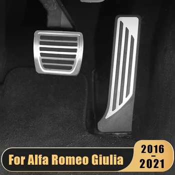 Para A Alfa Romeo Giulia Stelvio 2016-2018 2019 2020 2021 Inoxidável Carro Acelerador De Pedais De Freio Descanso De Pé Pedal Acessórios