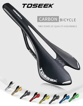 De Fibra de carbono, Selim de Bicicleta TOSEEK Completo da Estrada de BTT Bike Matt Brilho 105 7*9Carbon Ferroviário 8Colour de Alta Qualidade