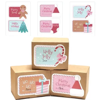 10-40Pcs 7*2.5 CM de Feliz Natal Adesivos Moda dos desenhos animados Bonitos Etiquetas Para o Presente Decorativo de embalagem Pacote da Caixa de Presente