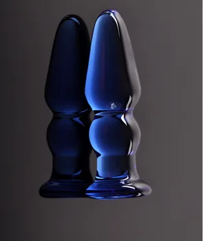 Candiway De Fantasia Cristalino Azul De Vidro Plug Anal Vagina, Ânus Estimulador Erótica Produtos Para Adultos Brinquedos Sexuais Para Casais
