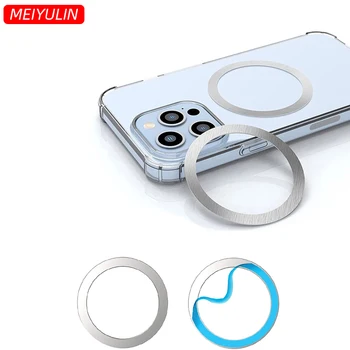 Magnético de Carregamento sem Fio Adesivo Anel de Metal Adesivo Fino Telefone Caso de Acessórios Para o iPhone 12 13 Pro Xiaomi Carro Mount Magnet