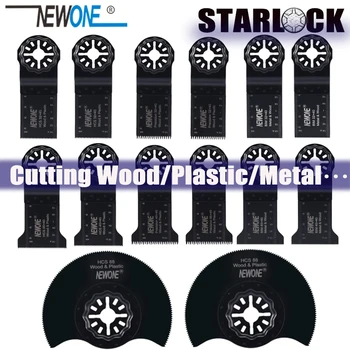 NEWONE 14pcs/Set HCS/Japão-Dente/Bi-Metal Starlock Oscilante Ferramenta Renovador Lâminas de Serra Para Madeira/Metal/Plástico/Cauda Corte