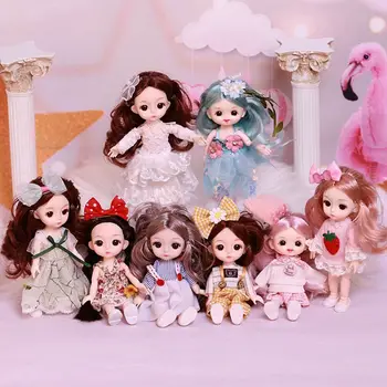 16cm BJD OB11 Roupas de Boneca Princesa Sereia vestido de 13 Juntas de Bebê, Roupa Diária, Casual, Acessórios Saia de Brinquedos para Meninas Diy Presente