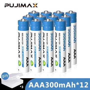 PUJIMAX Bateria Recarregável AAA 300mah 1,2 v Para a Câmera Microfone Lanterna Aparador de Pêlos de Sobrecarga Proteção contra Curto-Circuito