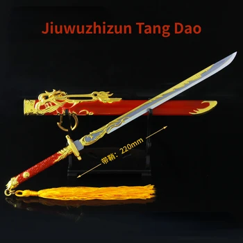Jogo Periférica Armas 22cm Tang Hengdao Jiuwuzhi Zun com Bainha de Espada Liga de Arma de Ofícios Modelo Ornamentos Coleção Brinquedos