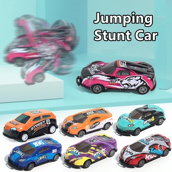 5-16PCS Crianças Stunt Carro de Brinquedo da Liga de Puxar de Volta o Carro de Ejeção de Saltar do Carro Dublê 360 Flip Despejo de Carro de Brinquedo de Crianças, Presente de Aniversário