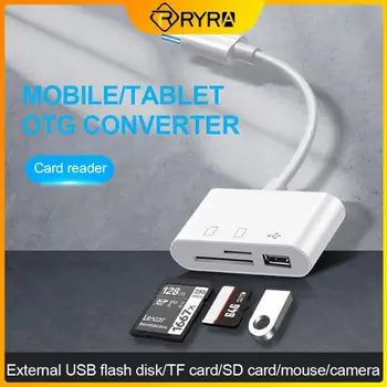 RYRA Tipo-C Adaptador SD TF Cartão de Memória Flash, Leitor de OTG Adpter de Acessórios do Portátil Para o IPad Huawei Macbook Micro Leitor de Cartão