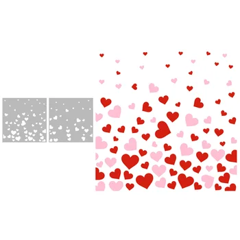 MangoCraft 2PCs de Fundo Corações de Amor Estêncil Para Decoração DIY Scrapbooking fontes de Relevo Estênceis Cartão de Dia de Namorados Presentes
