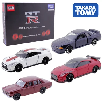 A Takara Tomy Tomica Nissan GT-R 50º Aniversário do conjunto de Conjunto de 4 Modelos de Escala 1/64 Carro Brinquedos Veículo a Motor Fundido Metal