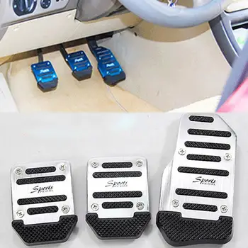 3pcs Universal de Alumínio vel Non-Slip Carro Pedal Kit de apoio para os Pés Freio Pedal do Acelerador Cobre Acessórios do Carro