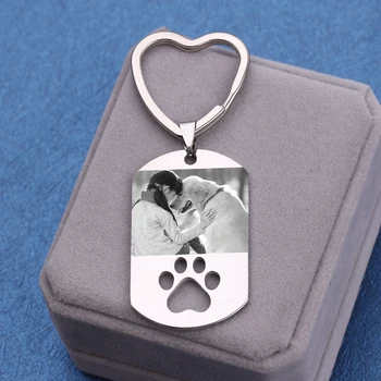 Personalizado de Tag de Cão, Fotos de Mensagem de chaveiro Anti-perda de Aço Inoxidável Personalizado, Chaveiro Charme Jóia Animal Decoração