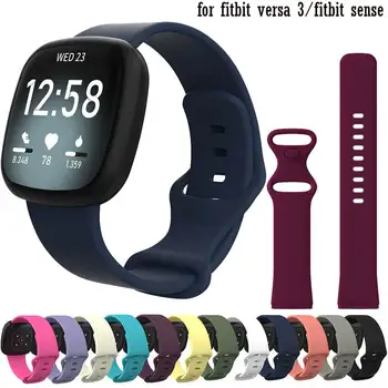 Para Fitbit Versa 3 Pulseira Para O Fitbit Versa Sentido De Silicone Macio De Esportes Smartwatch Correia Wearable Correia Pulseira Bracelete
