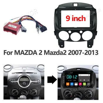 Para MAZDA 2 Mazda2 2007 2008 2009 2010-2013 Fáscias de DVD do Carro do Quadro Din de 9 Polegadas, Leitor de Painel Adaptador de Montagem Facia Painel