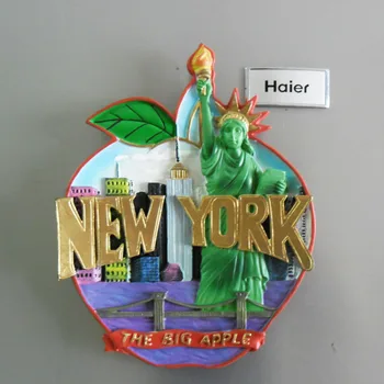 QIQIPP Americana de turismo comemorativa de Artesanato de Nova York, a Estátua da liberdade, frigorífico colar criativo trabalho de decoração de parede