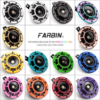 FARBIN 2Pcs Buzina de Carro Compacto Multi-Cor 12V Disco Elétricos de Ar Chifre Kit Dual Tone Super Alto Alarme de Moto Caminhão Ferramenta de alerta