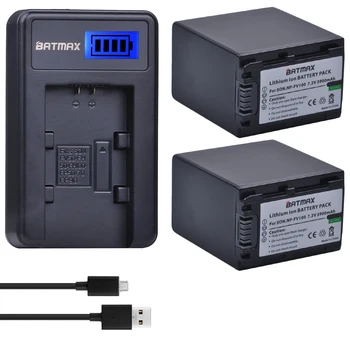 2Pcs 3900mAh NP FV100 NP-FV100 FV100 Baterias + LCD USB Carregador para Sony NP-FV30 NP-FV50 NP-FV70 SX83E SX63E FDR-AX100E AX100E