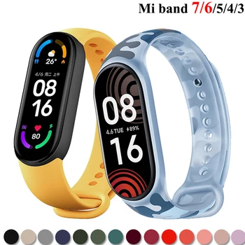 Cinta para Xiaomi Mi Banda 6 7 pulseira de silicone Esporte relógio de pulseira de Miband band6 band4 wriststrap Para Xiaomi mi band 3 4 5 6 7