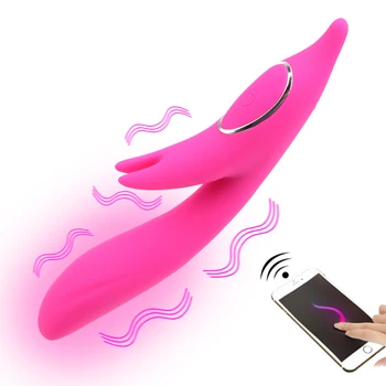 Coelho Secretária Vibrador Estimulador do Clitóris APP sem Fios Bluetooth, Controlo de Brinquedos Sexuais para as Mulheres Vibrador Vibrador G-spot Massagem