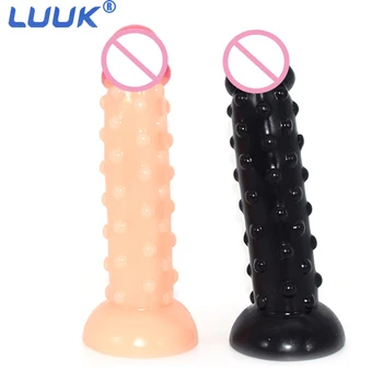 LUUK Pele uma Sensação Realista Mini Pênis Com ventosa de Partículas de Design de Ponta Estimula O Ânus Brinquedos Sexuais Para as Mulheres