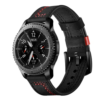 Pulseira de couro genuíno Para Samsung Galaxy Watch 46mm/Engrenagem S3/fronteira clássico bracelete huawei assistir GT 2 46mm banda 22mm pulseira