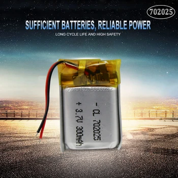 1pc 3,7 V 220mAh 702025 Recarregável de polímero de lítio de Bateria para Mp3, Bluetooth, fone de ouvido alto-falante do gravador de vídeo, rato sem fios