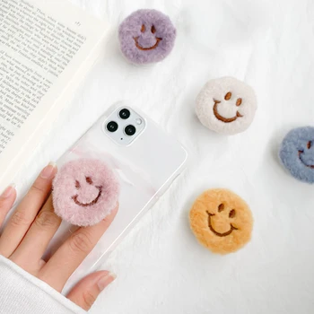 Rodada Sorriso Bonito Do Luxuoso Dos Desenhos Animados Preguiça De Dobramento De Telefone De Suporte Soquete De Expansão Stand De Aderência Para Samsung Aderência