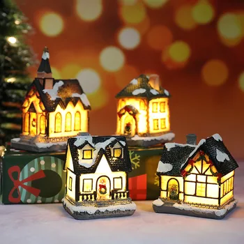 Luzes de natal da Casa da Noite do DIODO emissor de Luz Bateria Powered Presentes de Natal para Criança clima de Natal Lâmpada de Decoração de Casa de Lâmpada de Iluminação