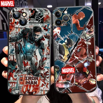 Vingadores da Marvel Logotipo Para Apple iPhone 13 12 11 Pro 12 13 Mini X XR XS Max 5 6 6 7 8 Plus SE2020 Caso de Telefone Funda Coque Carcasa