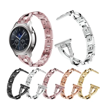 22mm nova substituir o bracelete para o Samsung Engrenagem S3 Mulheres Bandas com Strass, Alça Para Samsung Galaxy Watch Active 46mm Acessórios