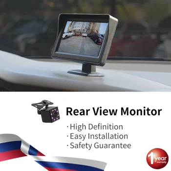 Visão Traseira do carro Monitor de 4.3'inch HD Dobrável Inverter LCD TFT com Visão Nocturna Câmera Retrovisor PAL/NTSC Para o Veículo