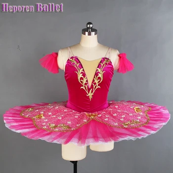 Feminino Adulto Ou Menina Rosa Vermelha Ballet Disco Saia De Balé Saia De Linha Profissional Saia Tutu Prática Saia De Dança