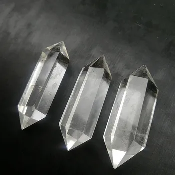 de quartzo, pedra natural de cristal branco atacado branco cristal de dupla ponta energia cristal ornamentos de pedra