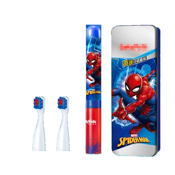 Disney Marvel Homem-Aranha para Crianças Escova de dentes Elétrica Definir 2-6-12 Anos de Idade o Cabelo Macio Substituição da Cabeça da Escova Presente de Aniversário