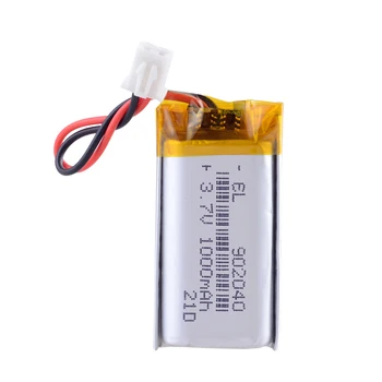 JST PH de 2,54 mm 2 pinos 3,7 V 1000MAH 902042 902040 de Polímero de Lítio Recarregável LiPo bateria com conector fr GPS Portátil bluetooth