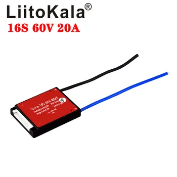 LiitoKala do Li-íon do 16S 60V 20A 18650 bateria PCM placa de protecção de BMS PCM com balanceamento de íons de lítio de bateria módulo