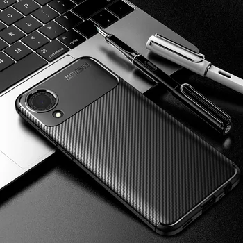 Peatkop à prova de Choque Case para Samsung A03 Núcleo de Luxo em Fibra de Carbono Textura de Silicone Macio de Telefone Capa para Galaxy A22S 5G A03