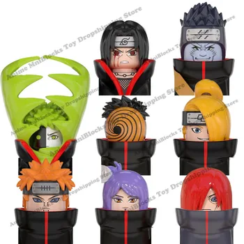 WM6105 WM6106 WM6107 WM6108 WM6109 Anime conjuntos de Naruto mini ação brinquedo figuras de Sasuke, Sakura, Hinata, Jiraiya Madara Tobi da Akatsuki