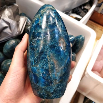 1KG Azul Natural a Apatite, a Cura Espiritual Polido Mesa de Casa Mobiliar E Decorar Pérolas de Cristal de Pedra de Produtos
