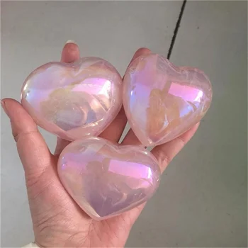 Aura Natural do coração de Pedra de Quartzo Rosa Cura de cristais de quartzo, Cristal de Letras de Reiki Chakra tratamento de Minerais, pedras