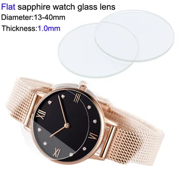 Televisão 1.0 mm Rodada Sapphire Vidro de Relógio de Cristal 13-40mm Smart Watch Substituição de Lentes de Vidro, Espelho Relojoeiro Assistir a Ferramenta de Reparo