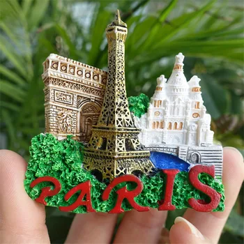 França, Paris, Torre Eiffel, Arco do Triunfo Artesanal 3D Resina Ímãs de Geladeira de Decoração de Casa de Lembranças