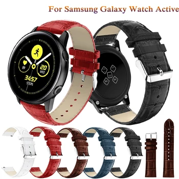 Para Samsung Galaxy Watch Active 2 40mm 44mm Active2 Galaxy 42mm Engrenagem S2 Esporte de Couro Genuíno Bandas Pulseira Correia de moda bandas