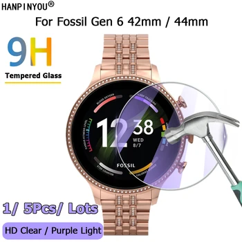 Fósseis Gen 6 Smartwatch 42mm 44mm FTW6078 4059 4063 6080 Claro / Anti Luz Púrpura 2.5 D de Vidro Temperado Protetor de Tela do Filme