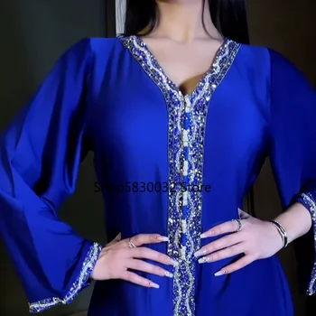 Árabe De Dubai Abayas Para As Mulheres Marroquinas Caftan Vestido De Noite Eid Mubarak Islã Roupas Quimono Boubou Djellaba Femme