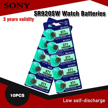 10pc Sony 100% Original AG6 371 SR920SW 920 1.55 V Bateria de Relógio CX69 S21 605 SR920SW 371 Botão de Célula tipo Moeda FEITA NO JAPÃO