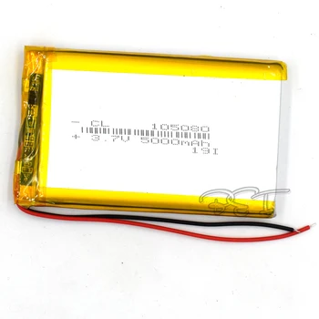 10Pcs 3,7 V 5000mah Li-po Li Bateria Recarregável de Íon de 105080 de Polímero de Lítio com Células-Mp3 MP4 MP5 GPS, PSP, Celular Bluetooth Reade