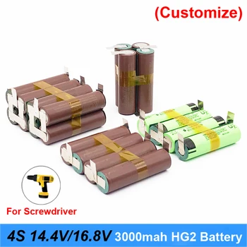 Bateria 18650 hg2 3000mAh 20amps de 16,8 14,4 v Bateria v para chave de fenda de solda solda tira 4S 4S2P de 16,8 v bateria (personalizar)